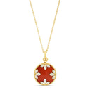Venetian Medallions Collar with Diamonds and Red Agata