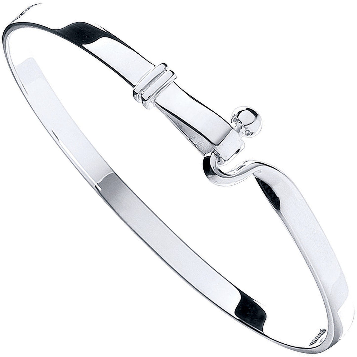 Silver Hook Bangle - Silver