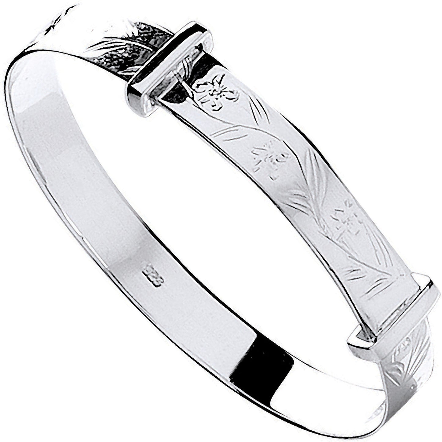 Silver D/C Expandable Baby Bangle - Silver