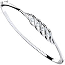 Silver Fancy Cubic Zirconia Hinged Bangle Copy