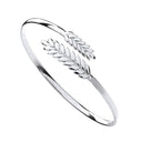 Silver Barley Leaf Ladies Bangle