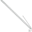 Silver Open Curb & Padlock Charm Bracelet