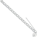 Silver Open Curb & Padlock Charm Bracelet