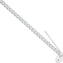 Silver Open Curb & Padlock Charm Bracelet