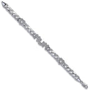 Silver Cubic Zirconia Mum & Heart Bracelet