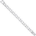 Silver 8mm Square Curb Ribbed Edge Link Gents Bracelet