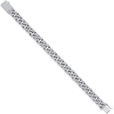 Silver 10mm Cuban Curb Link with Cubic Zirconias Gents Bracelet