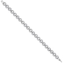 Silver 8mm Rubover Round Cubic Zirconia Halo Style Tennis Bracelet