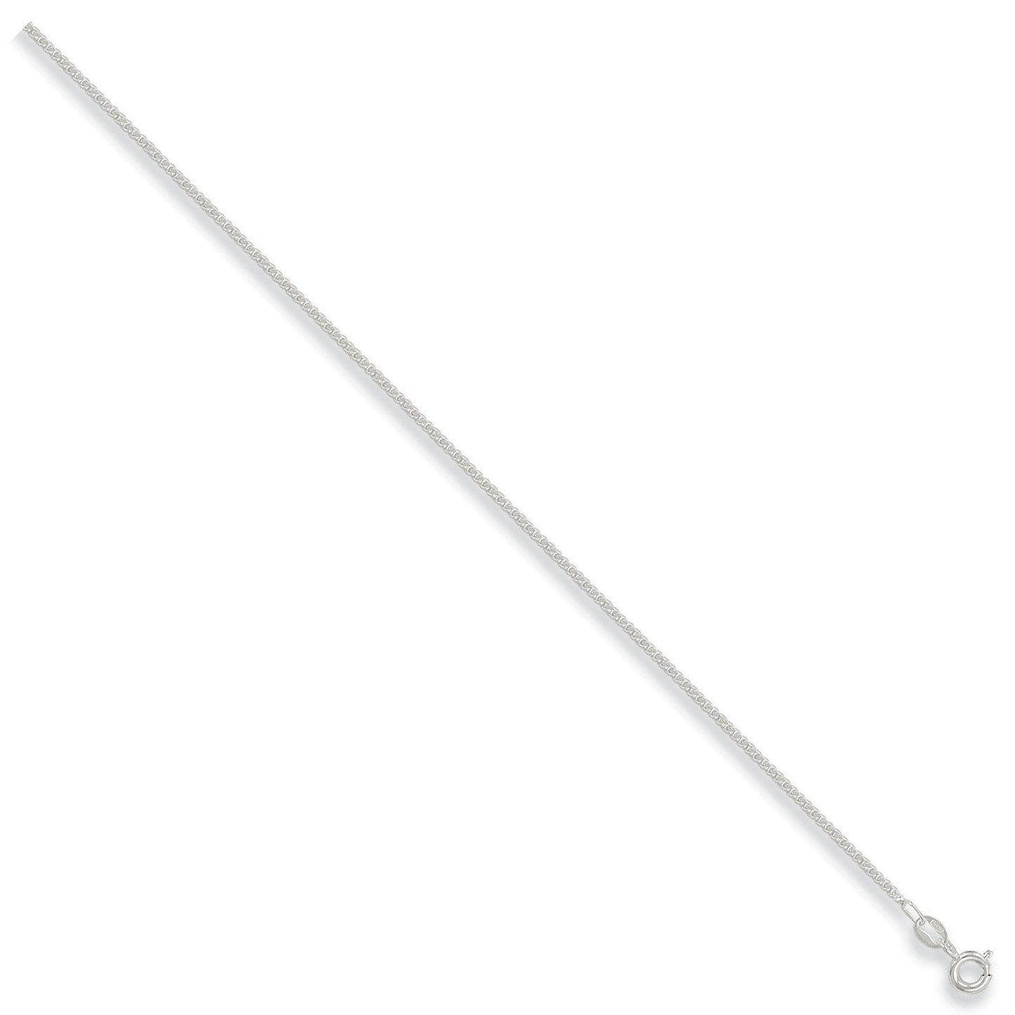 Silver 1.7mm Traditional Classic Curb Chain - Silver