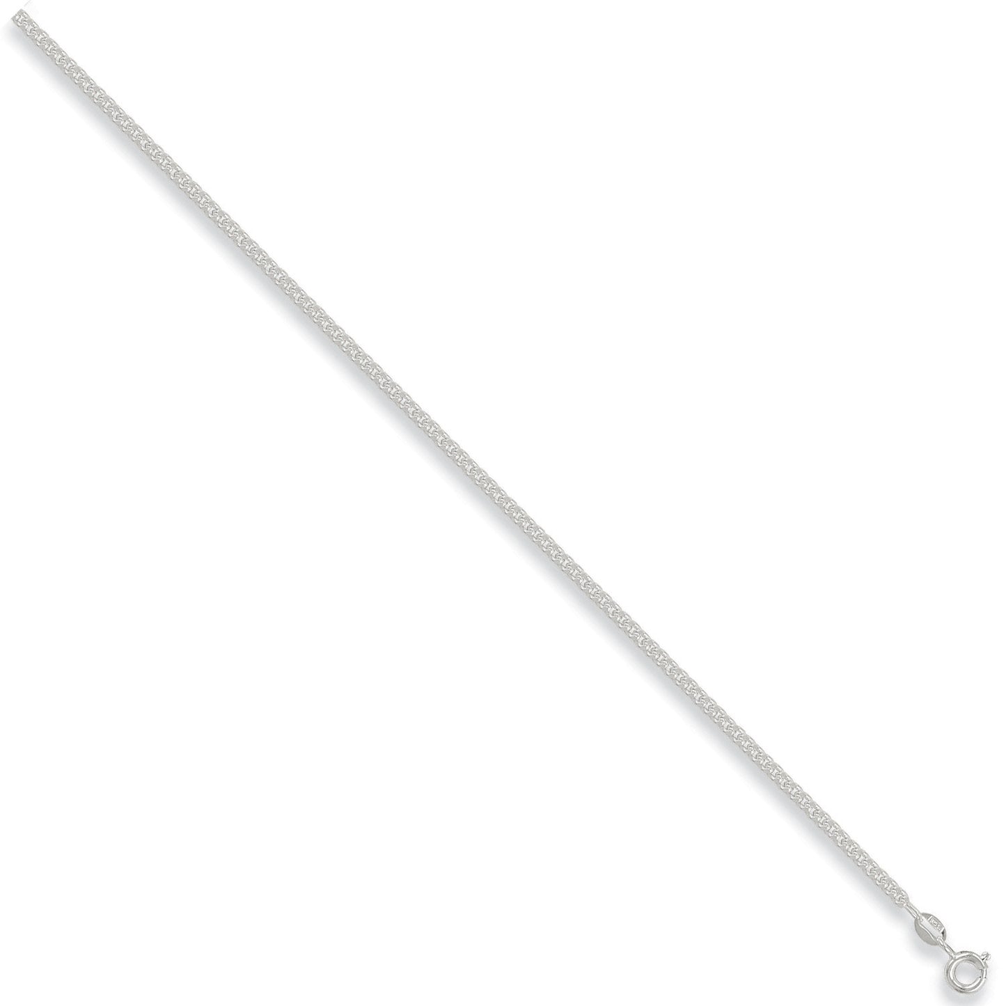 Silver 2.4mm Traditional Classic Curb Chain - Silver