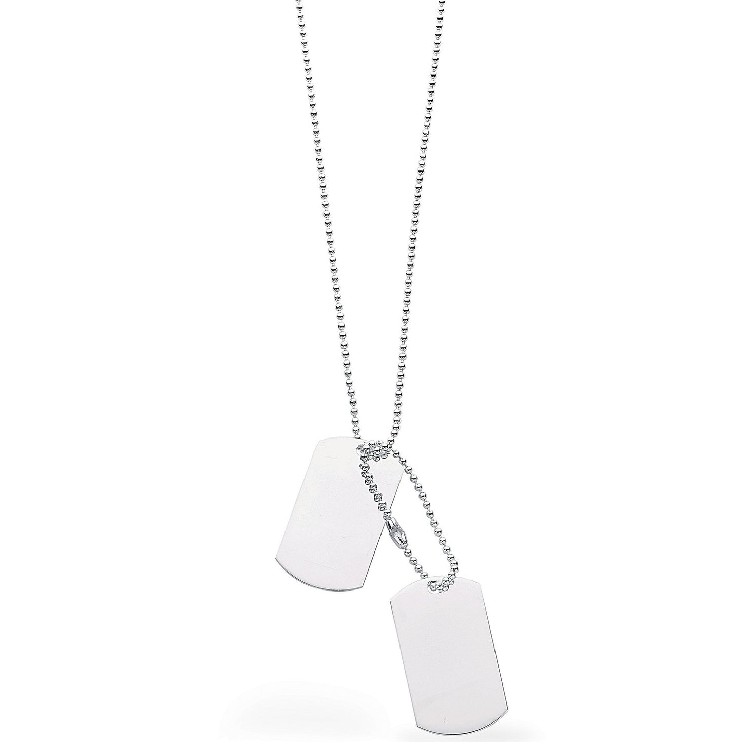 Silver Dog Tags 24" Chain - Silver