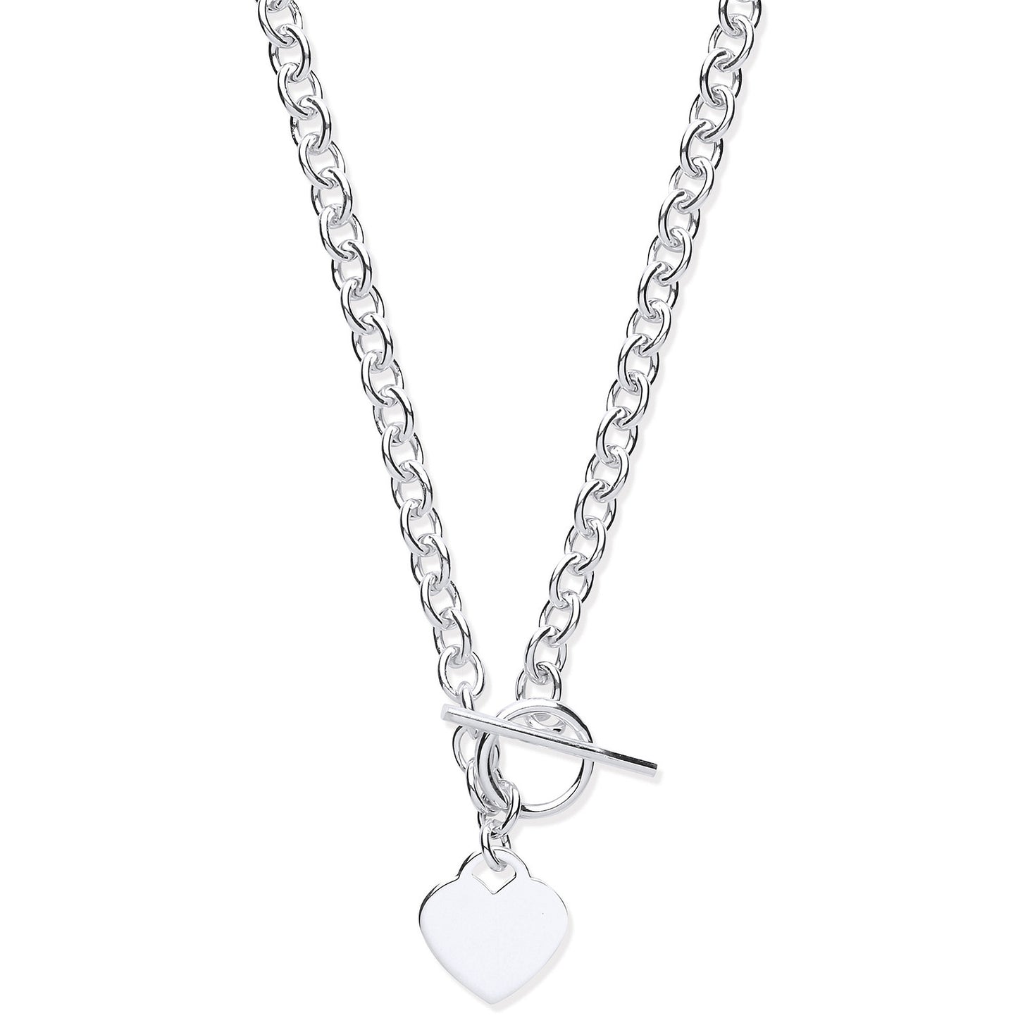 Silver Heart T-Bar Collarette - Silver