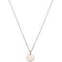 Silver Chain with Solid Rose Circle Pendant