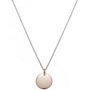 Silver Chain with Solid Rose Circle Pendant