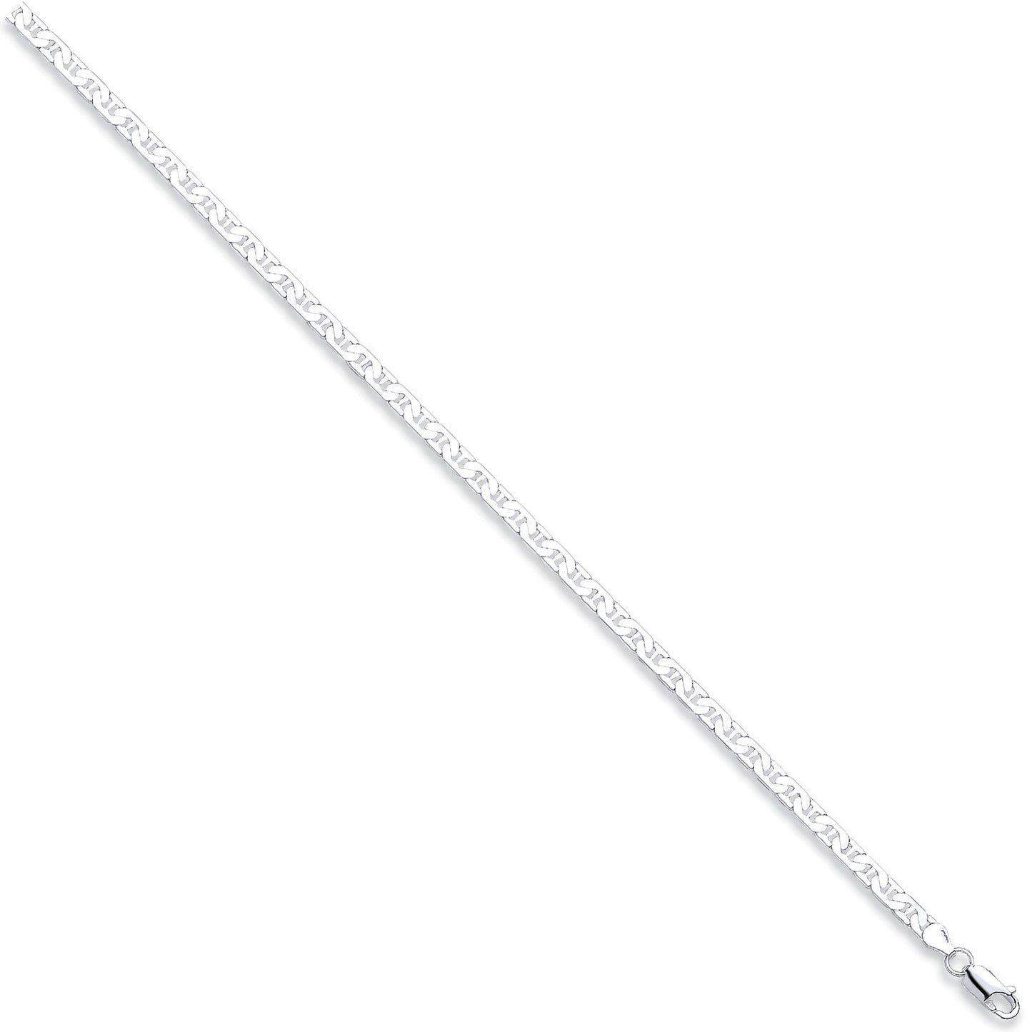 Silver 4.2mm Flat Anchor Chain - Silver