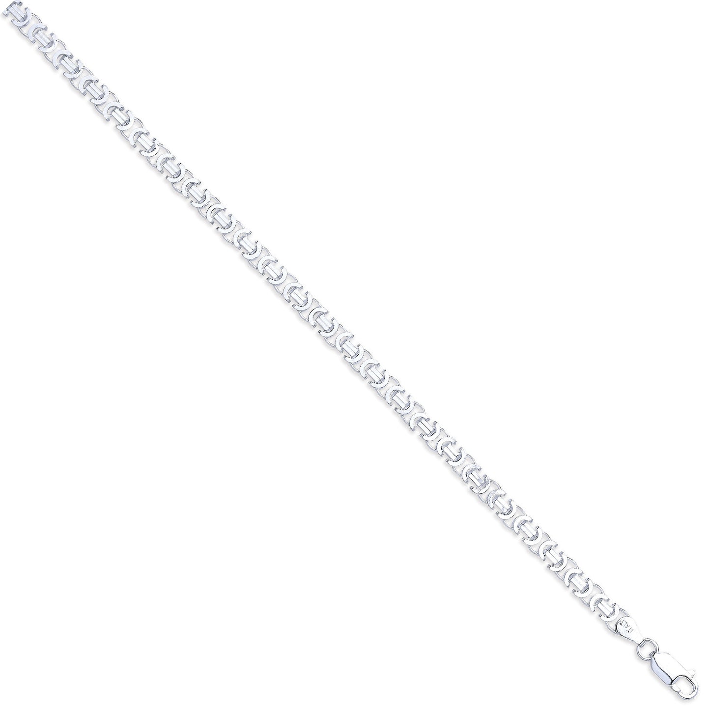 Silver 5mm Flat Byzantine Chain - Silver