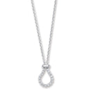 Silver Belcher with Pear Cubic Zirconia Link Chain