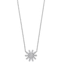 Silver Cubic Zirconia Starburst Pendant 16" Necklace