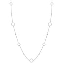 Silver Cubic Zirconia Circle of Life 36" (91cm) Necklace