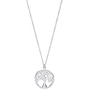 Silver Tree of Life Necklace 16"