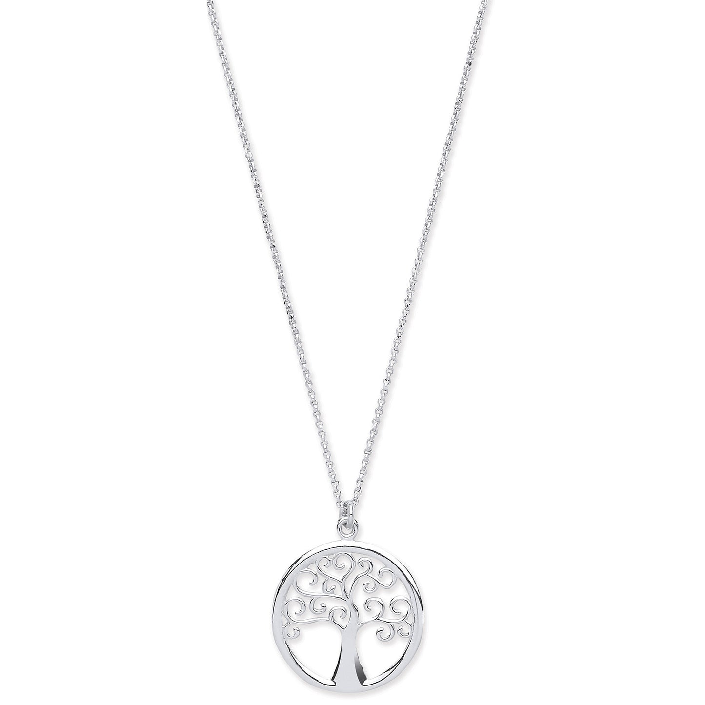 Silver Tree of Life Necklace 16" - Silver
