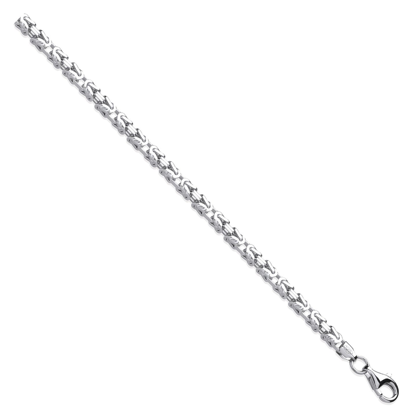 Silver 3.7mm Square Byzantine Chain - Silver