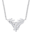 Silver Barley Leaf Necklace 16"