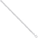 Silver 5.3mm Fancy Links Cubic Zirconia Chain/Bracelet