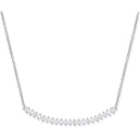 Silver Chic Curved Bar Cubic Zirconia 17" Necklace