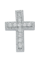 Silver Fancy Cubic Zirconia Cross