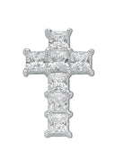 Silver Princess Cut Cubic Zirconia Cross