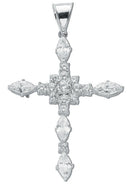 Silver Fancy Marquise Cut Cubic Zirconia Cross