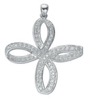 Silver Fancy Cubic Zirconia Cross