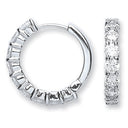 Silver Cubic Zirconia Huggies