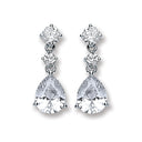 Silver Cubic Zirconia's Small Teardrop Earrings