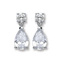Silver Cubic Zirconia's Teardrop Earrings