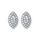Silver Marquese Shape Cubic Zirconia Stud Earrings