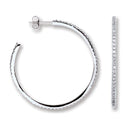 Silver Cubic Zirconia Round Hoop Earrings