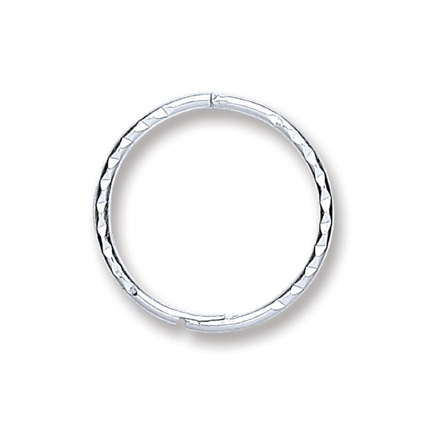Silver 12mm Diamond Cut Hinged Sleepers - Silver