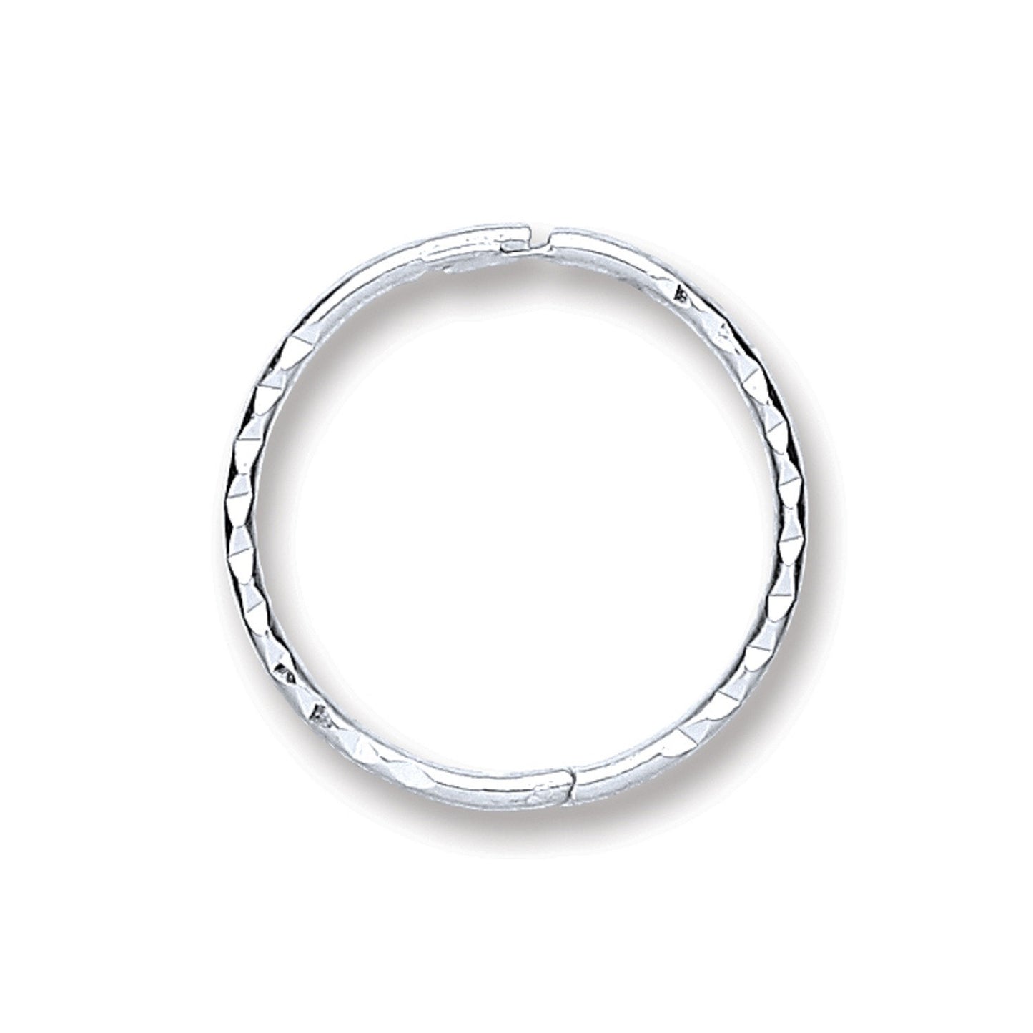 Silver 14mm Diamond Cut Hinged Sleepers - Silver