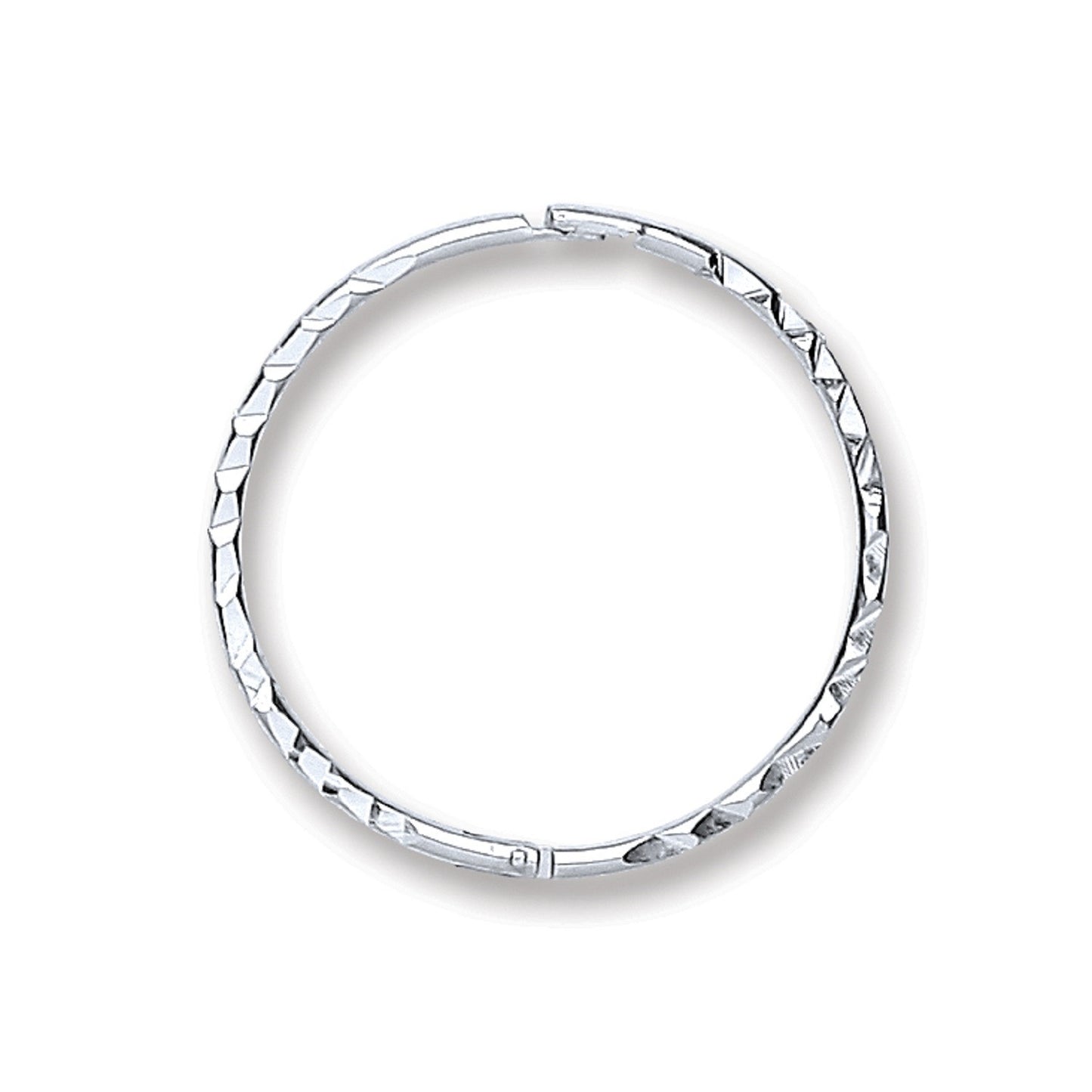 Silver 16mm Diamond Cut Hinged Sleepers - Silver