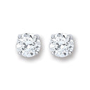 Silver Brilliant Cut Cubic Zirconia 4mm Claw Set Stud