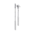Silver Two Strand Tube Drop Earrings