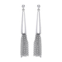 Silver Drop with Tassel Earrings