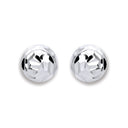 Silver 6mm Disco Half Ball Earrings