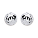 Silver 8mm Disco Half Ball Earrings
