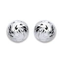 Silver 10mm Disco Half Ball Earrings