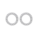 Silver Cubic Zirconia Circle of Life Stud Earrings