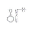 Silver Cubic Zirconia Circle of Life Drop Earrings