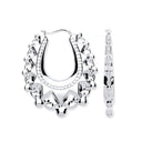Silver Embossed Hinged Large Oval Creoles